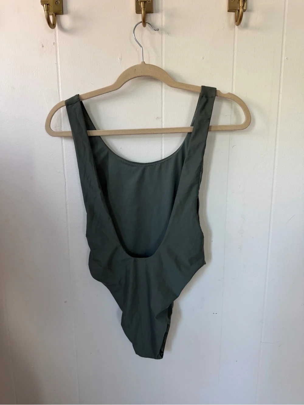 Women One-Piece Swimsuit in Olive Green